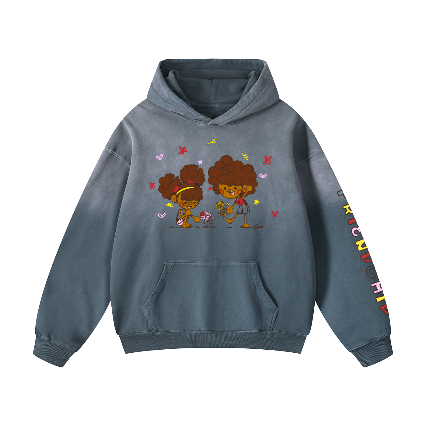 FRIENDSHIP (Adult)- Heavyweight Sunfade Oversized Hoodie