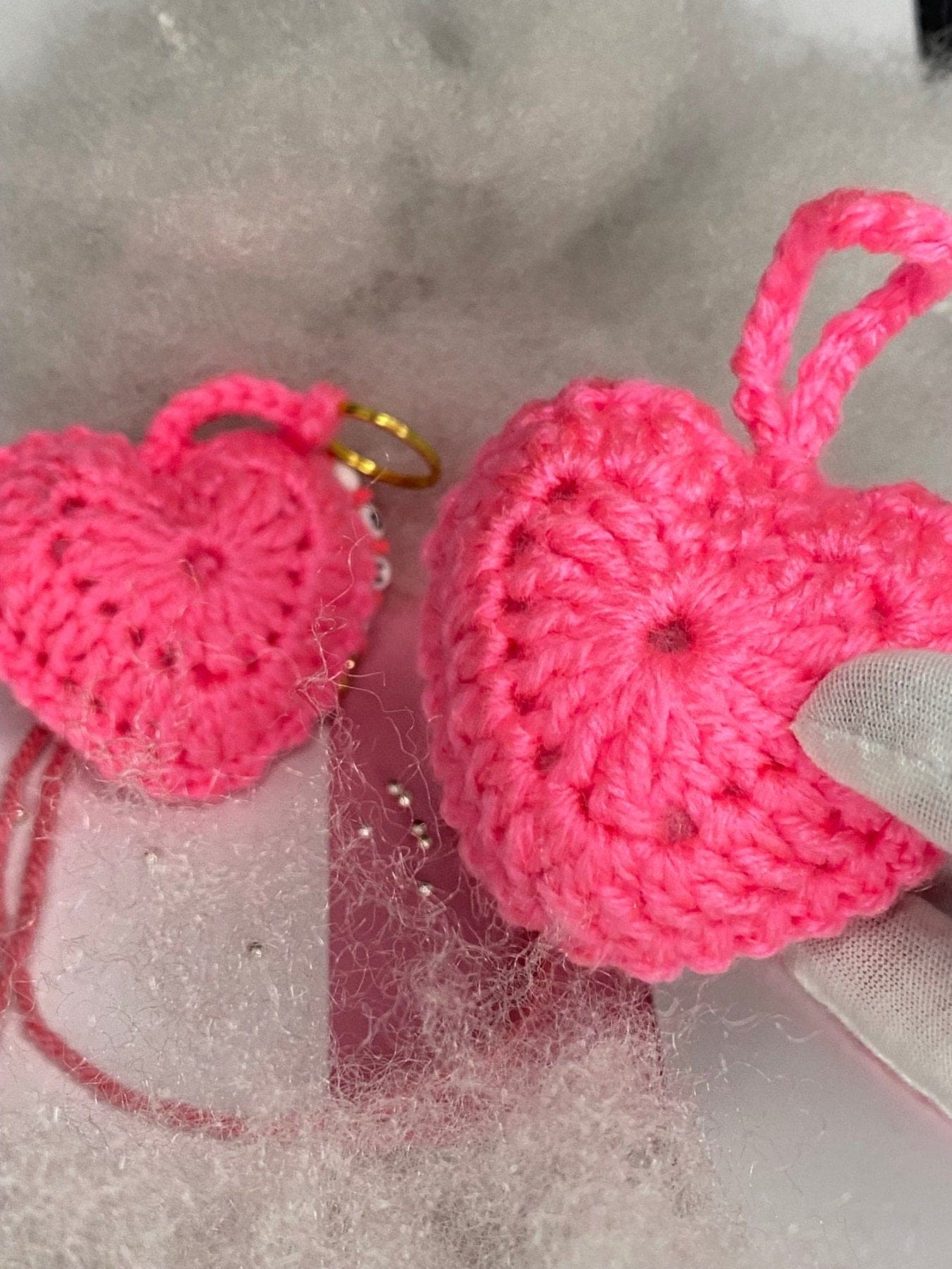 ♡ Crocheted Heart Keychains ♡ (Customizable) - Love Bijoux